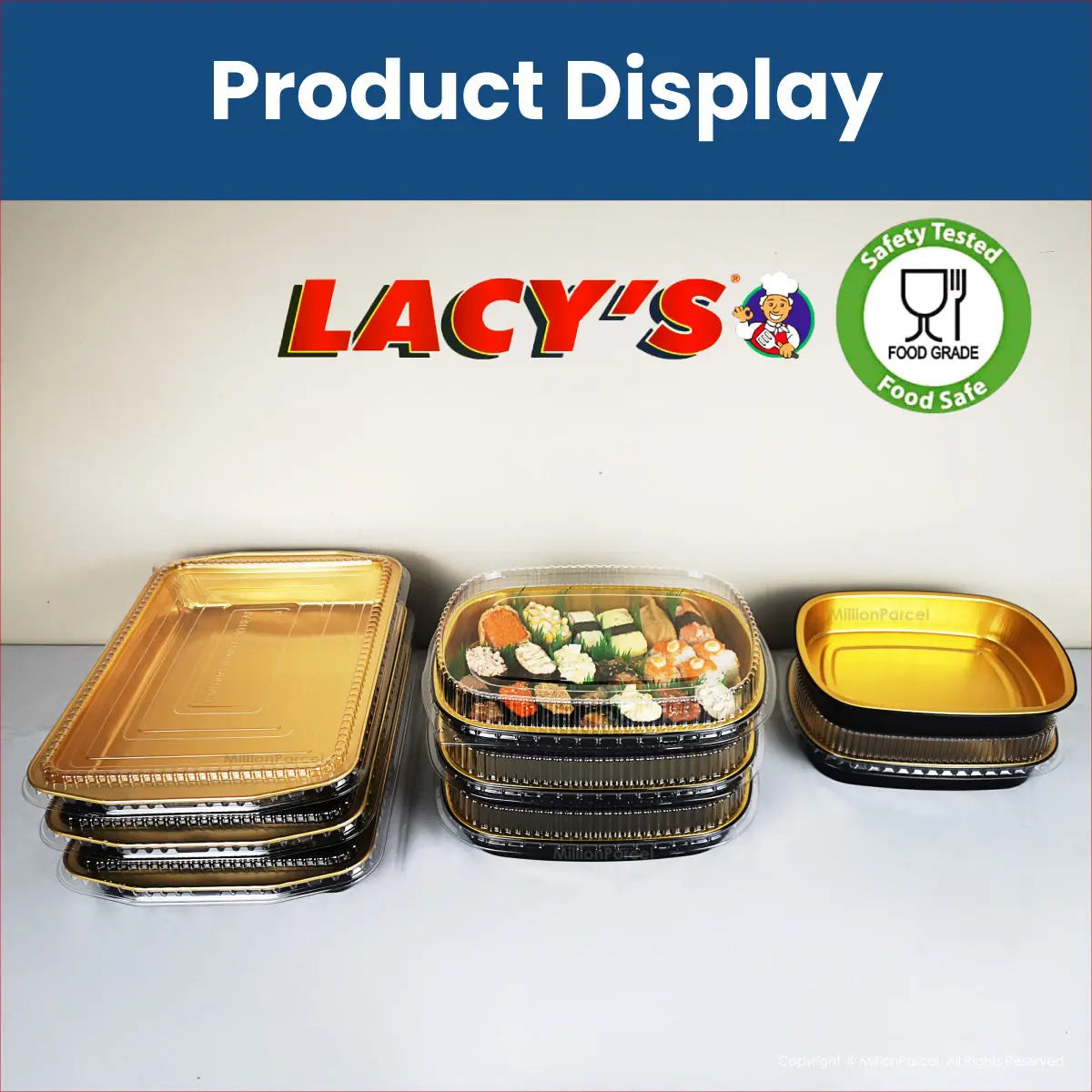 Lacy's Smooth-Wall Container with Lid | Aluminium Foil Container - MillionParcel