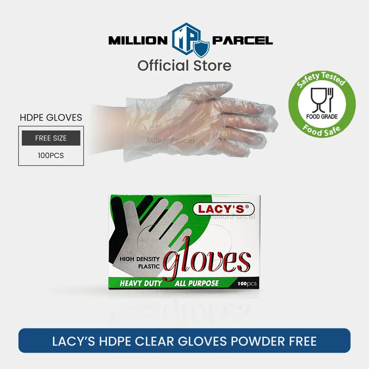 Lacy's Multipurpose Gloves Powder Free | HDPE/CPE/Vinyl Gloves - MillionParcel