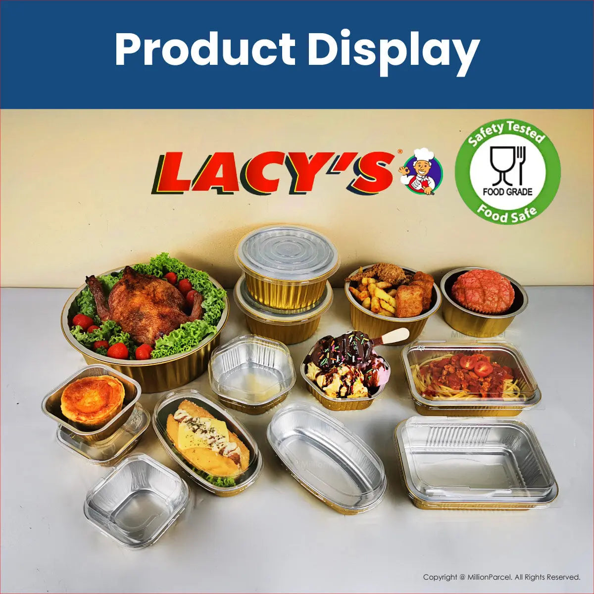 Lacy's Smooth-Wall Container with Lid | Aluminium Foil Tray - MillionParcel