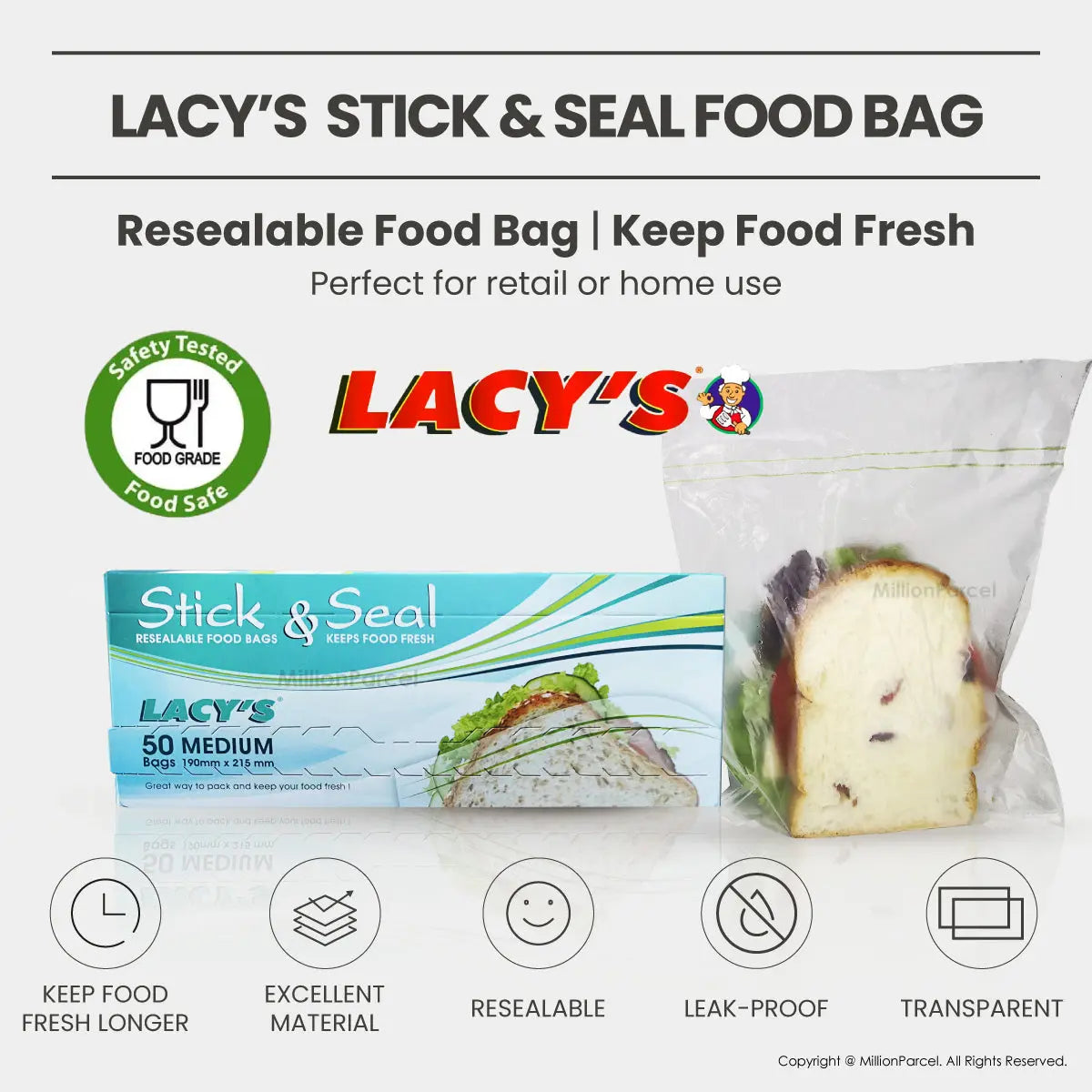 Lacy’s Stick & Seal | Zipbag Slider - MillionParcel