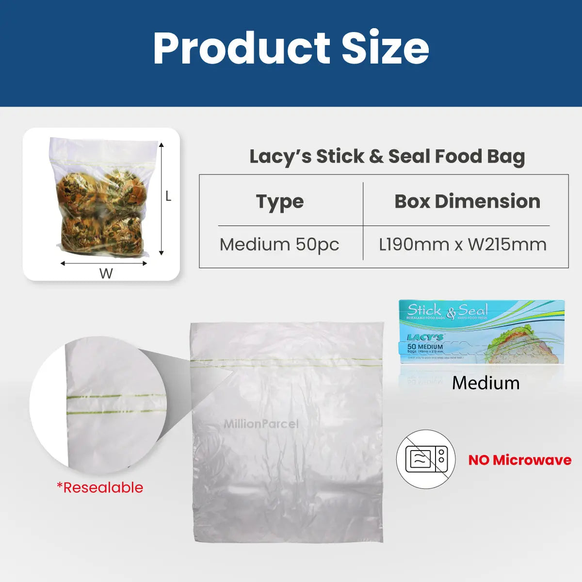 Lacy’s Stick & Seal | Zipbag Slider - MillionParcel