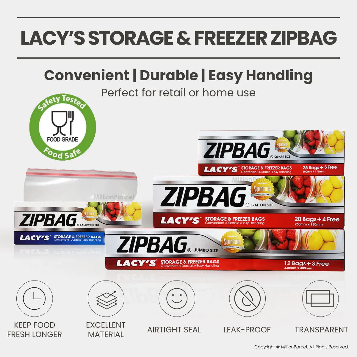 LACY'S ZIPBAG | Storage & Freezer Bags - MillionParcel