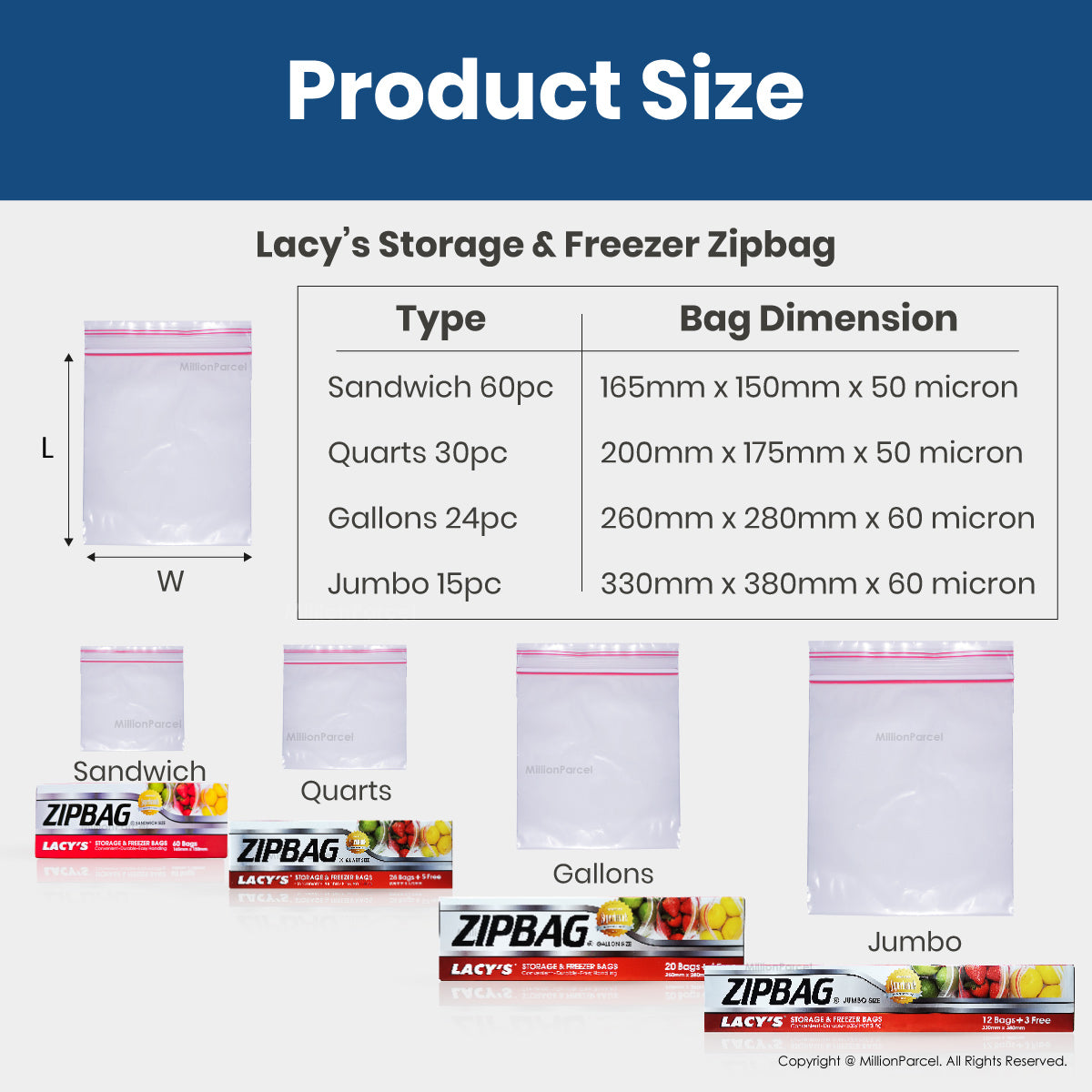 BEG ZIP LACY | Beg Penyimpanan &amp; Penyejuk beku