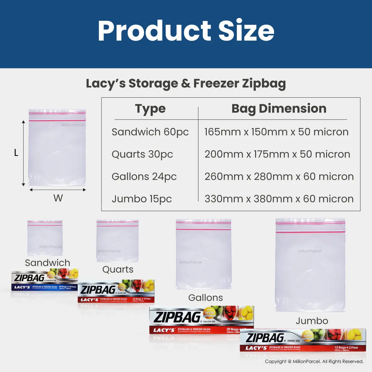 LACY'S ZIPBAG | Storage & Freezer Bags - MillionParcel