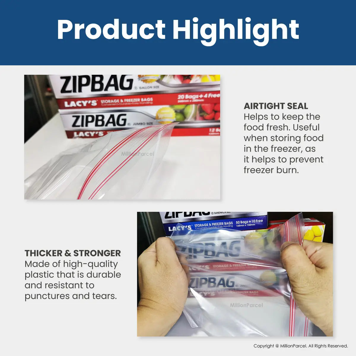 LACY'S ZIPBAG | Storage & Freezer Bags - MillionParcel