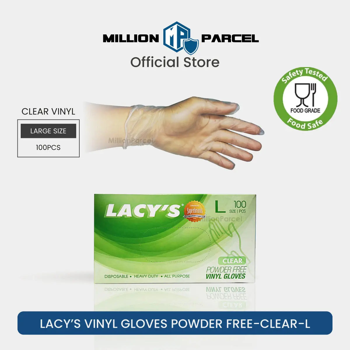 Lacy's Multipurpose Gloves Powder Free | HDPE/CPE/Vinyl Gloves - MillionParcel