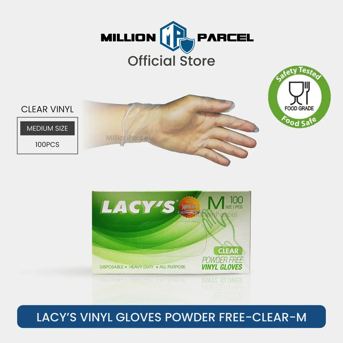 Lacy's Multipurpose Gloves Powder Free | HDPE/CPE/Vinyl Gloves - MillionParcel