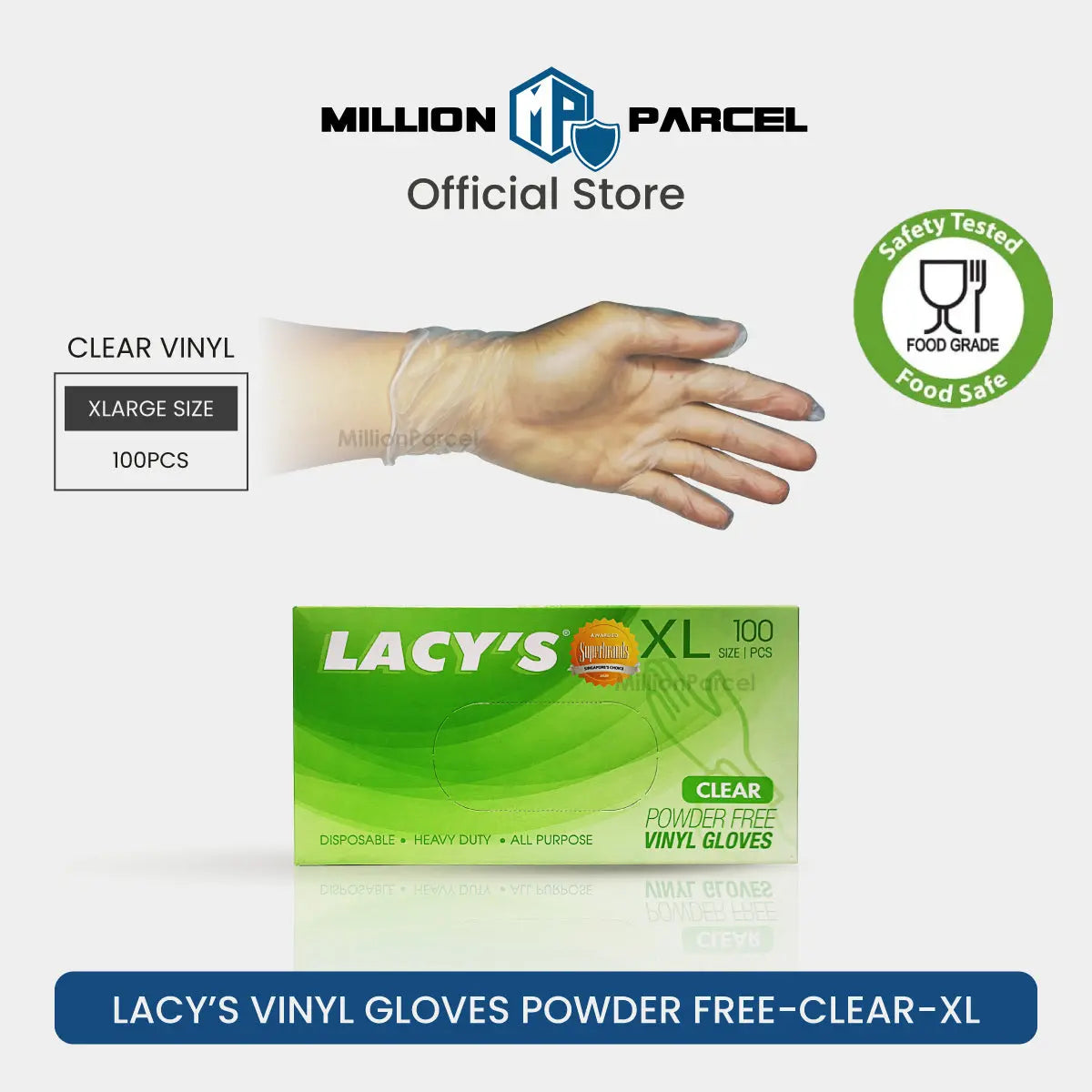 Lacy's Multipurpose Gloves Powder Free | HDPE/CPE/Vinyl Gloves - MillionParcel