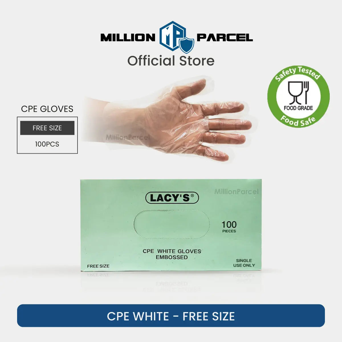 Lacy's Multipurpose Gloves Powder Free | HDPE/CPE/Vinyl Gloves - MillionParcel