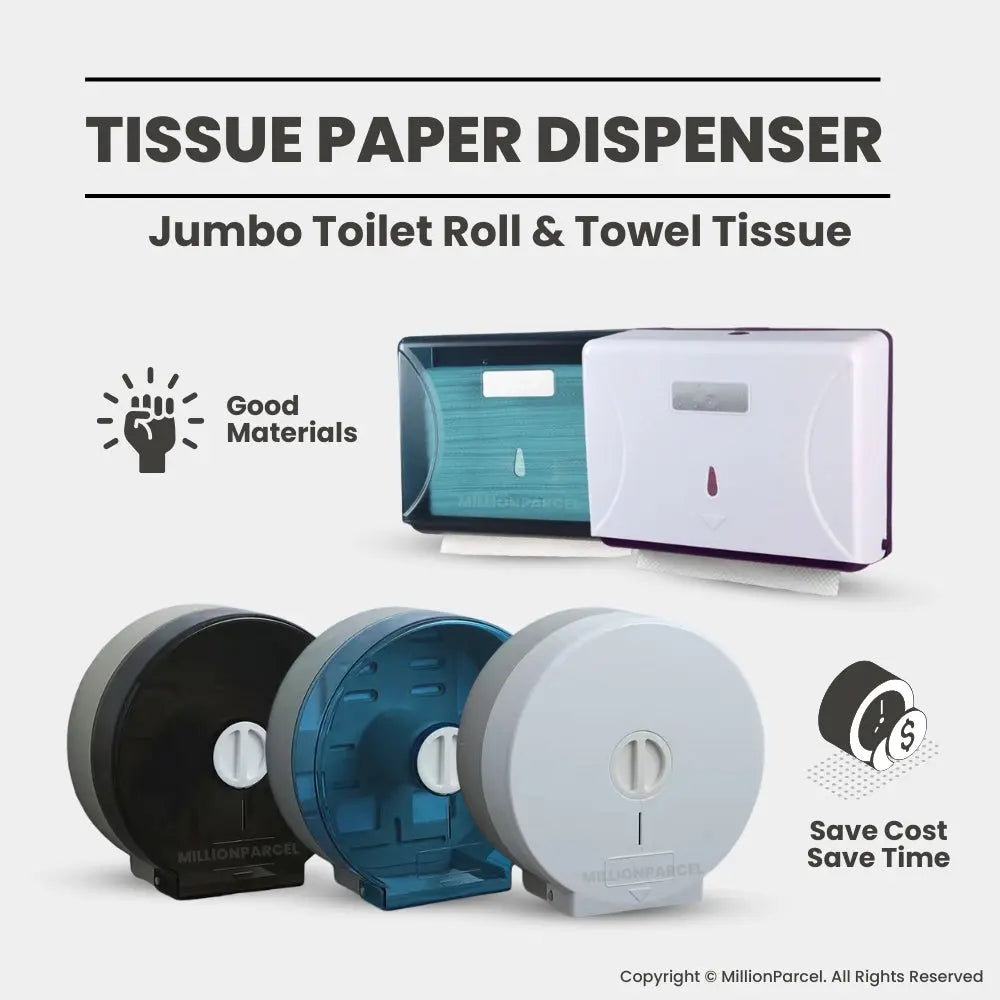 Keyless Jumbo Toilet Roll Dispenser | Tissue Towel Dispenser - MillionParcel