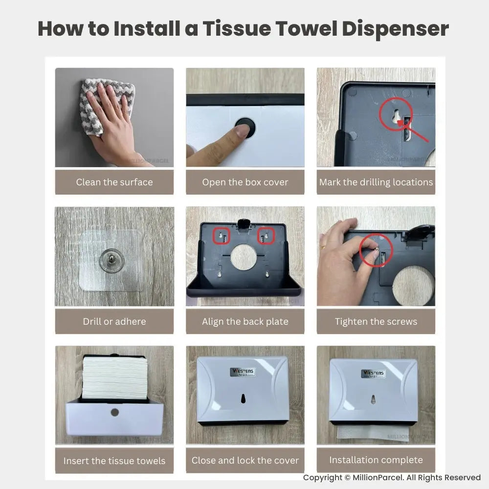 Keyless Jumbo Toilet Roll Dispenser | Tissue Towel Dispenser - MillionParcel