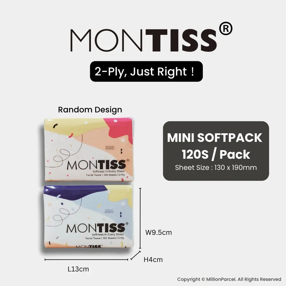 MONTISS Facial Tissue Paper | 2 Ply Tissue Paper (Non-Embossed) - MillionParcel