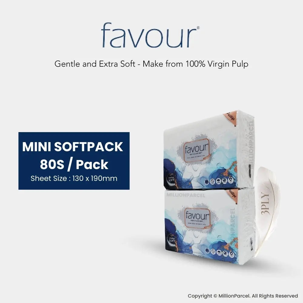 FAVOUR Tissue: Prestige 3 Ply Facial Tissue Paper - MillionParcel