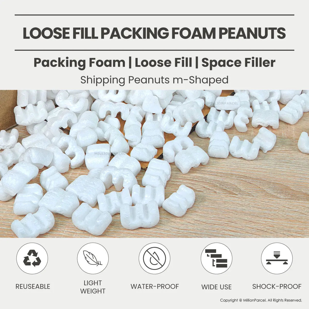 Loose Fill Packing Foam Peanuts - MillionParcel