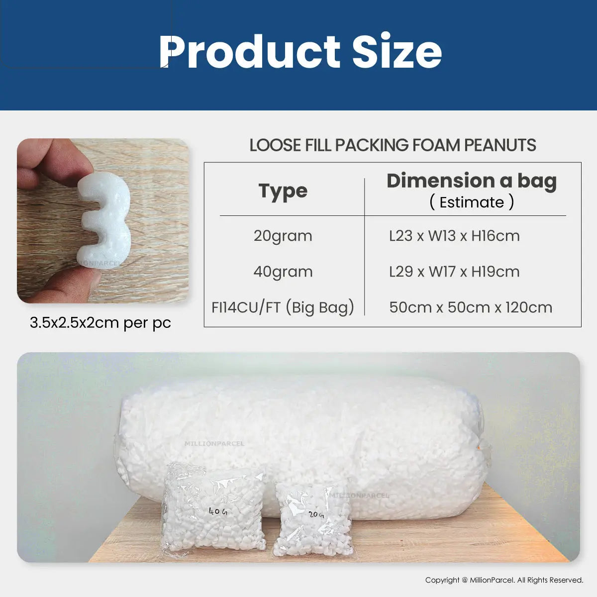 Loose Fill Packing Foam Peanuts - MillionParcel