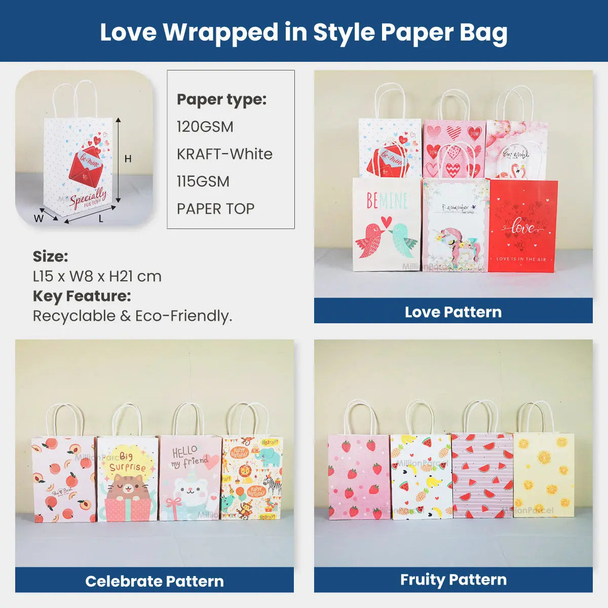 Thank You Paper Bag | Love Gift Bag - MillionParcel