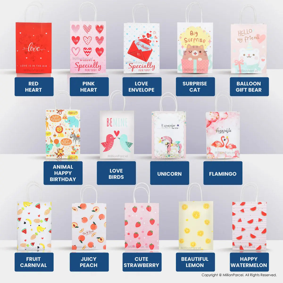 Thank You Paper Bag | Love Gift Bag - MillionParcel