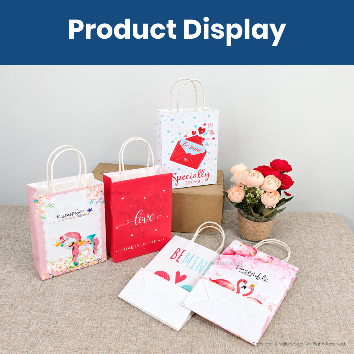 Printed Paper Bag for Gift with Handle – 120GSM