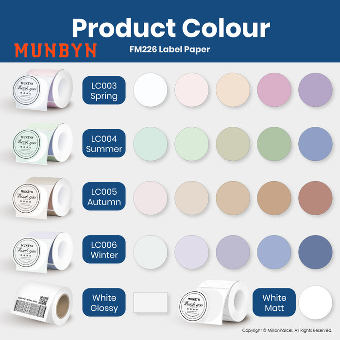 MUNBYN Season Color Thermal Label Sticker - Premium & Versatile Labels