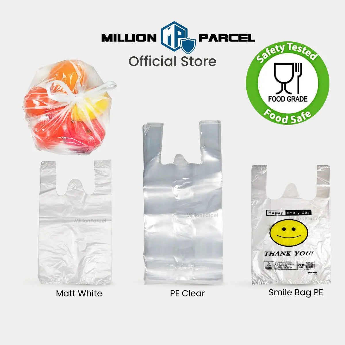 Transparent Plastic Bag | Takeaway Bag | Food Bag - MillionParcel