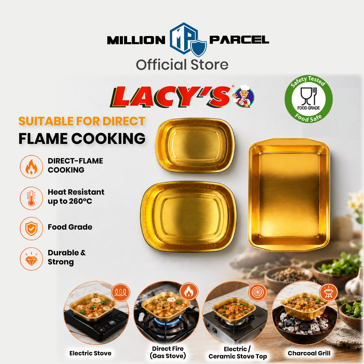 Lacy 带盖光滑壁容器 | 铝箔容器