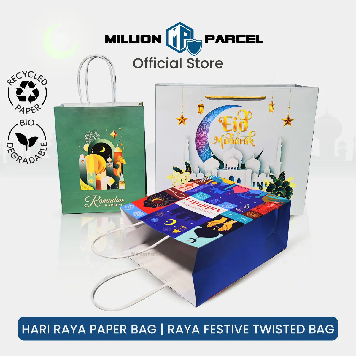 Hari Raya Paper Bag | Raya Festive Twisted Bag - MillionParcel