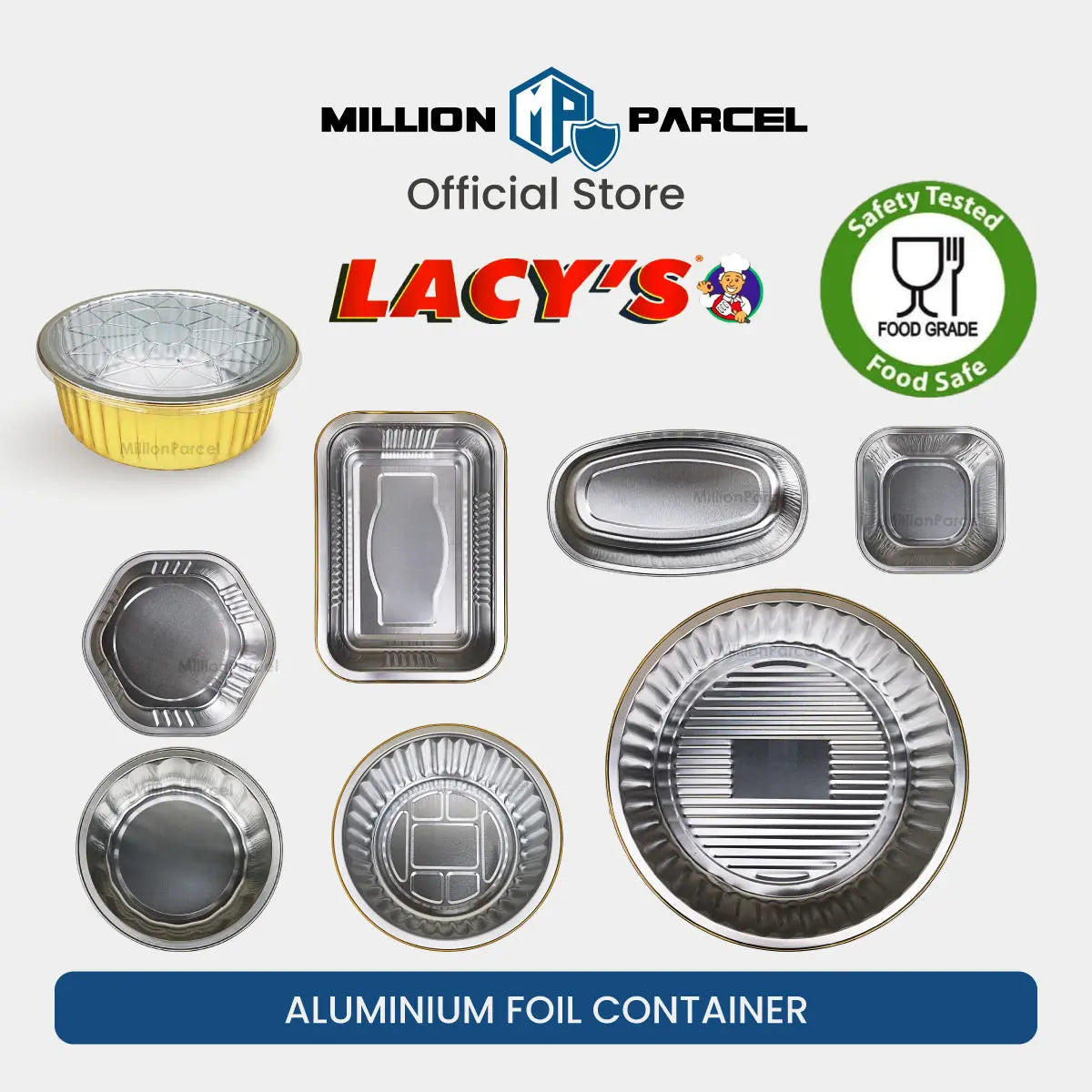 Lacy's Smooth-Wall Container with Lid | Aluminium Foil Tray - MillionParcel