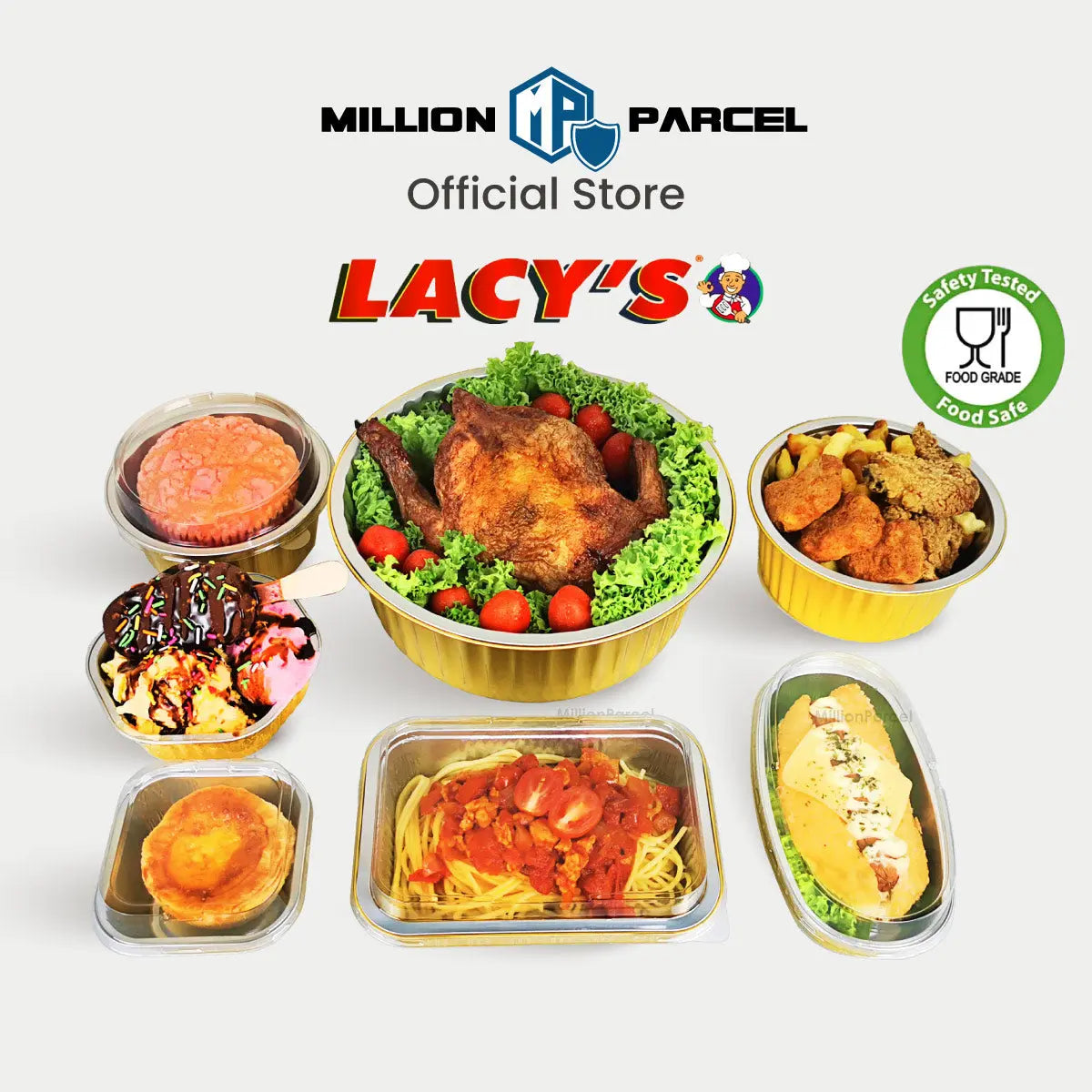 Lacy's Smooth-Wall Container with Lid | Aluminium Foil Tray - MillionParcel