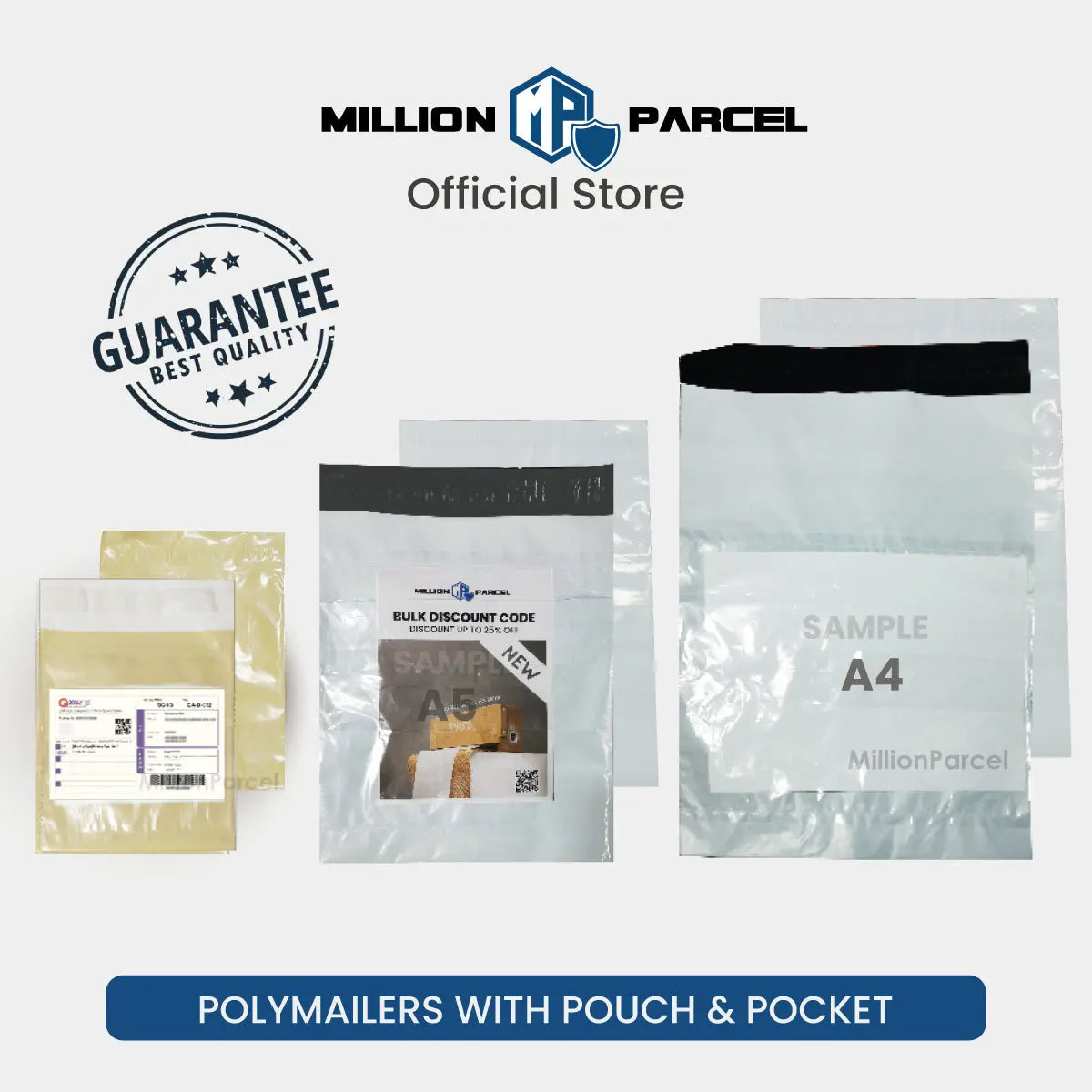 Polymailers with pouch & pocket - MillionParcel