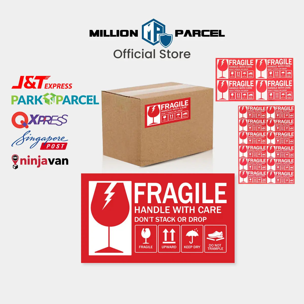 Fragile Label - - Ensure your fragile items arrive safely - MillionParcel