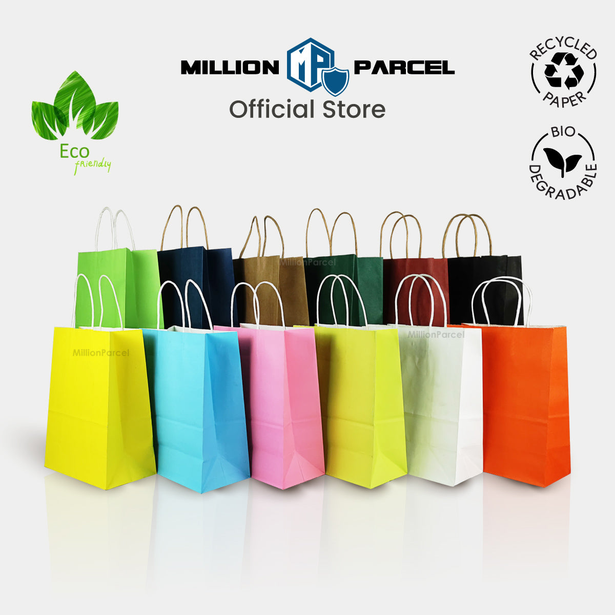 Kraft Paper Bag with Twisted Handle | Colour Paper Bag - MillionParcel