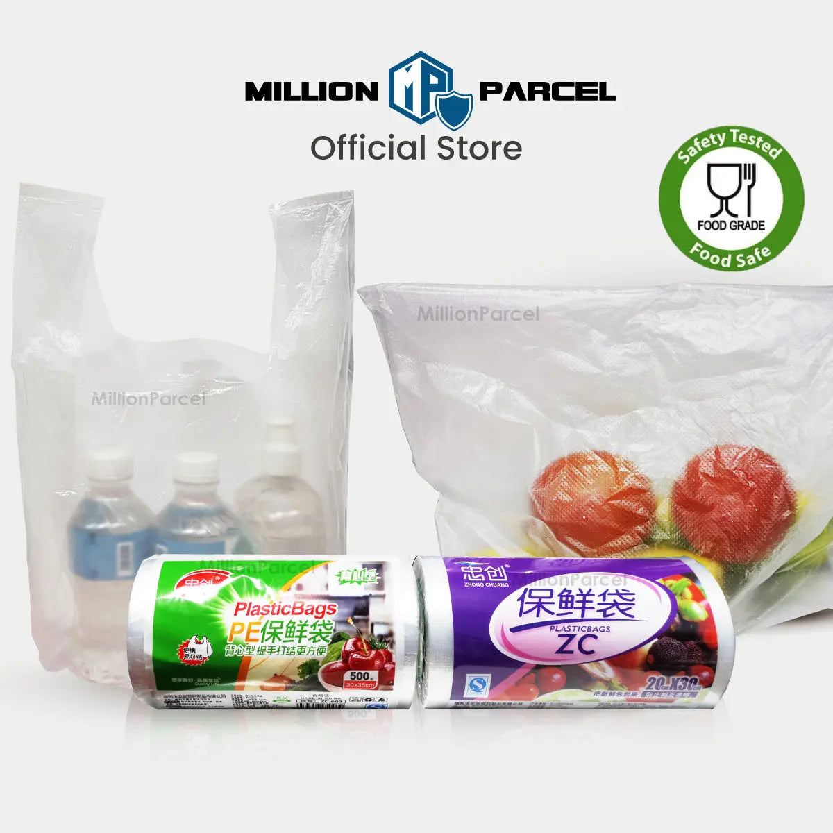 Supermarket Perforated Continuous Roll Bags | Plastic Bag - MillionParcel