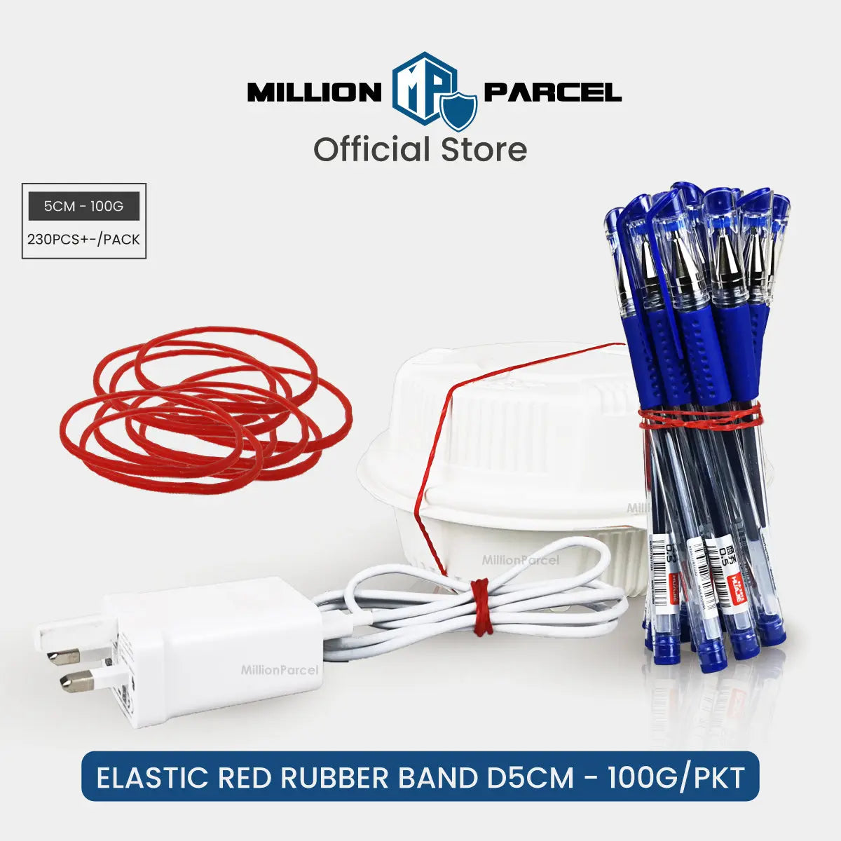 Elastic Red Rubber Band D5cm - 100g/pkt - MillionParcel