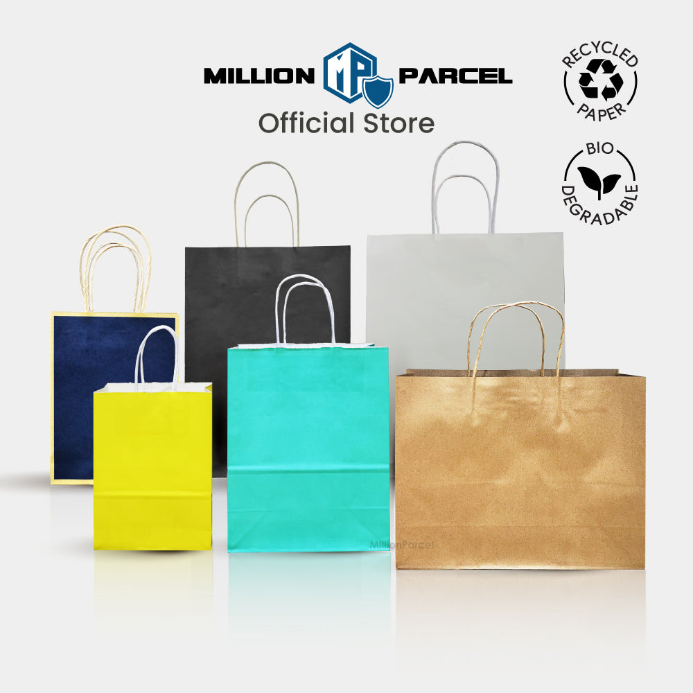 Kraft Paper Bag with Twisted Handle | Colour Paper Bag