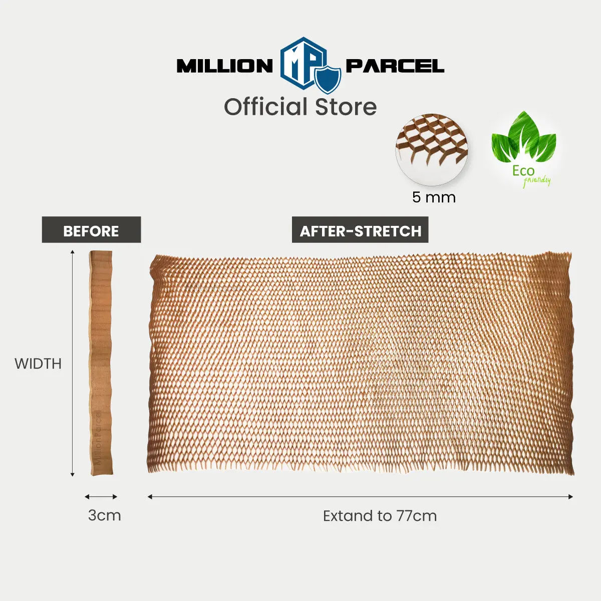 Thick 3D Honeycomb Paper Sheet - 5mm - MillionParcel