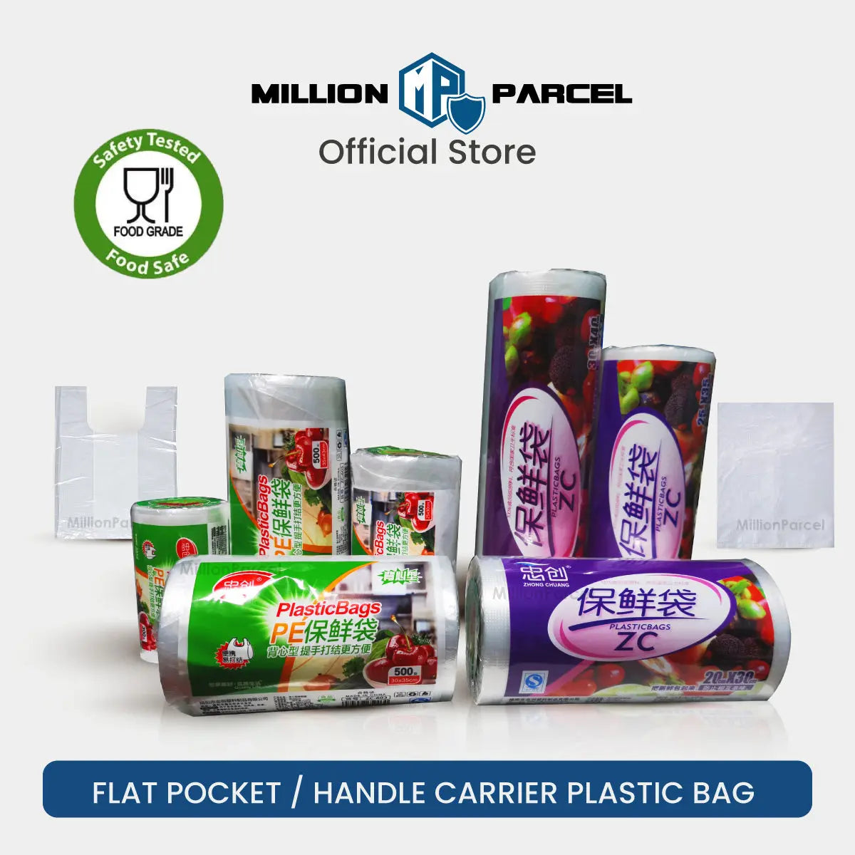 Supermarket Perforated Continuous Roll Bags | Plastic Bag - MillionParcel