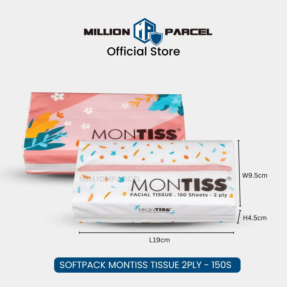 MONTISS Facial Tissue Paper | 2 Ply Tissue Paper (Non-Embossed) - MillionParcel