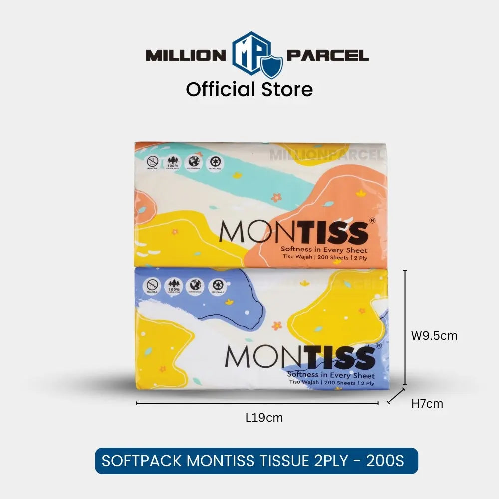 MONTISS Facial Tissue Paper | 2 Ply Tissue Paper (Non-Embossed) - MillionParcel