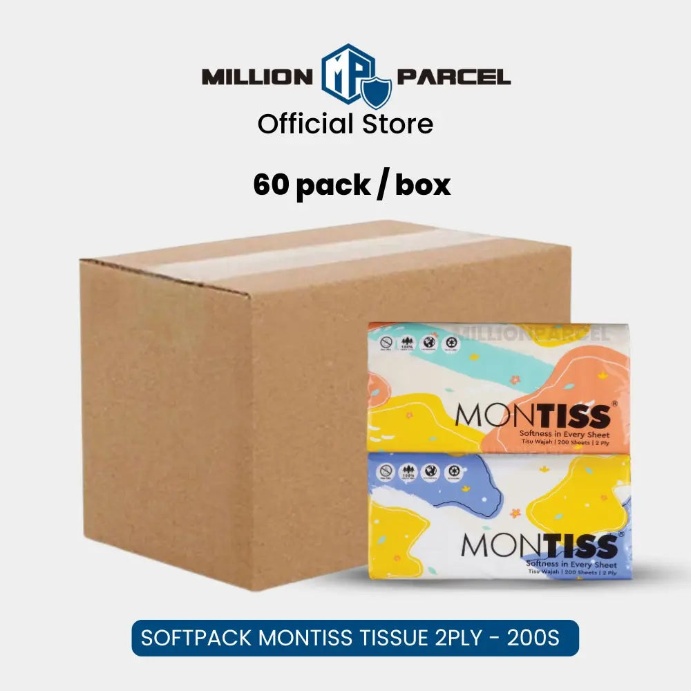 MONTISS Facial Tissue Paper | 2 Ply Tissue Paper (Non-Embossed) - MillionParcel