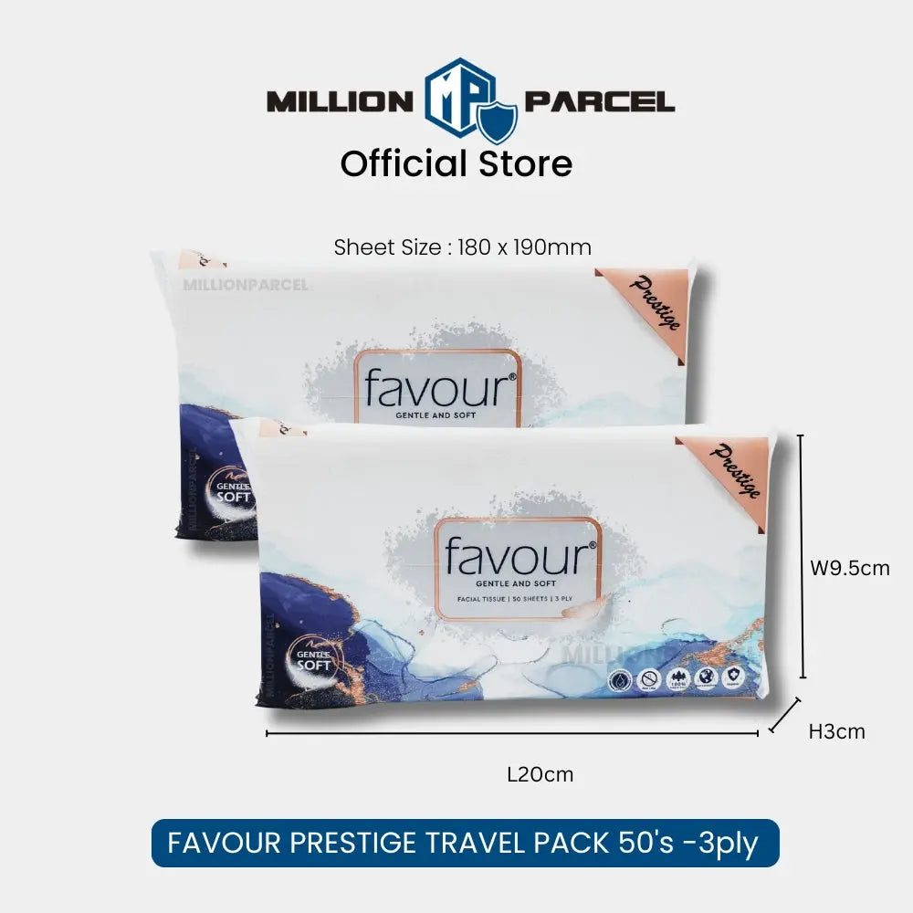 FAVOUR Tissue: Prestige 3 Ply Facial Tissue Paper - MillionParcel