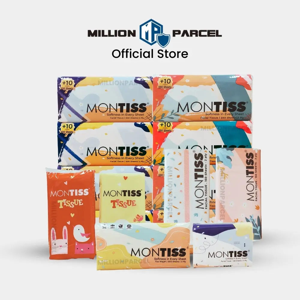 MONTISS Facial Tissue Paper | 2 Ply Tissue Paper (Non-Embossed) - MillionParcel