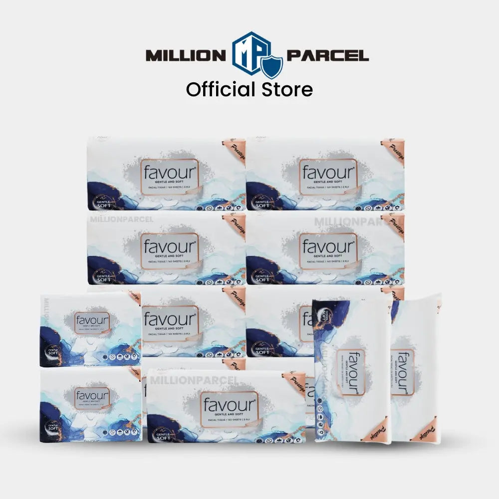 FAVOUR Tissue: Prestige 3 Ply Facial Tissue Paper - MillionParcel