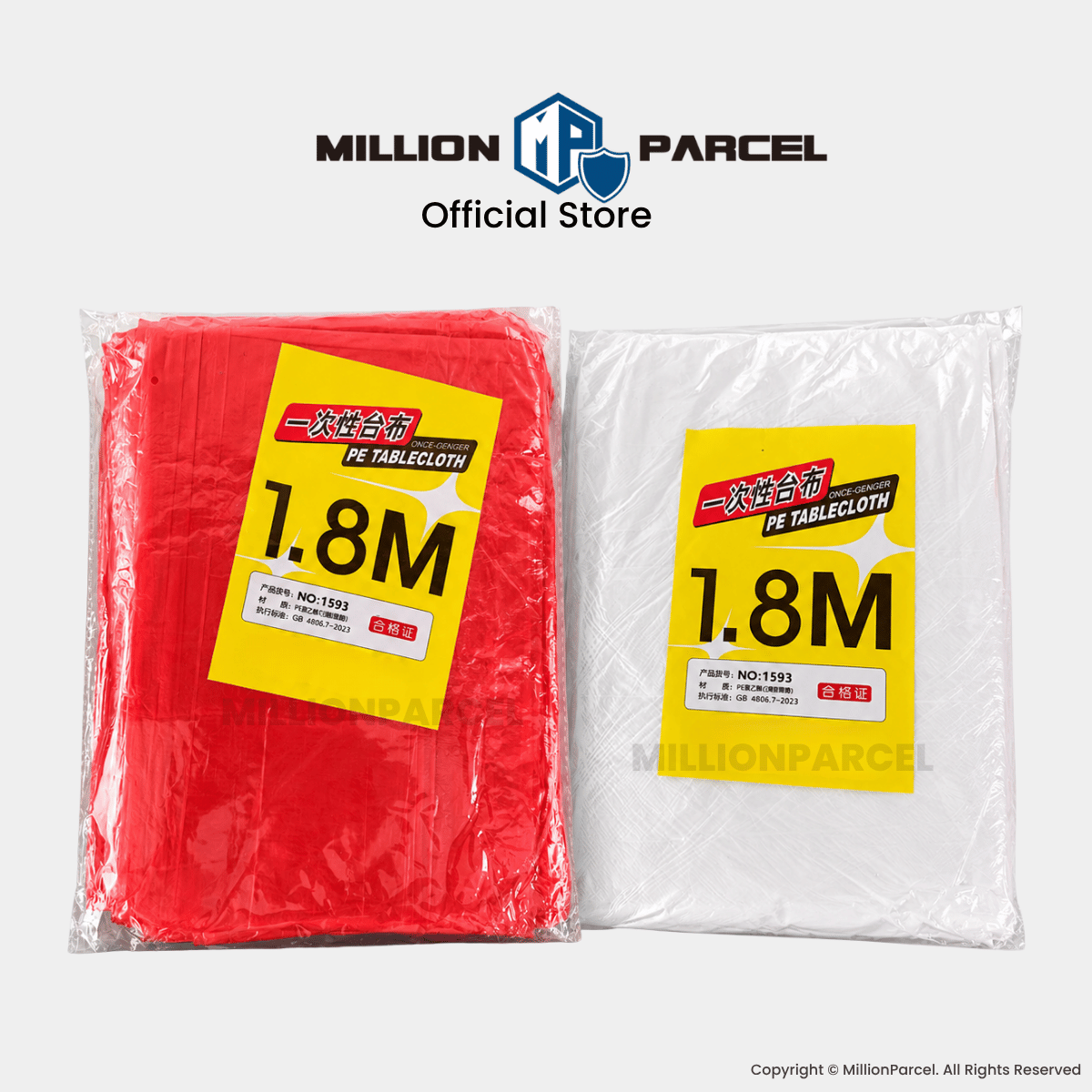 Disposable Plastic Table Cover 1.8 x 1.8m – 10 Sheets