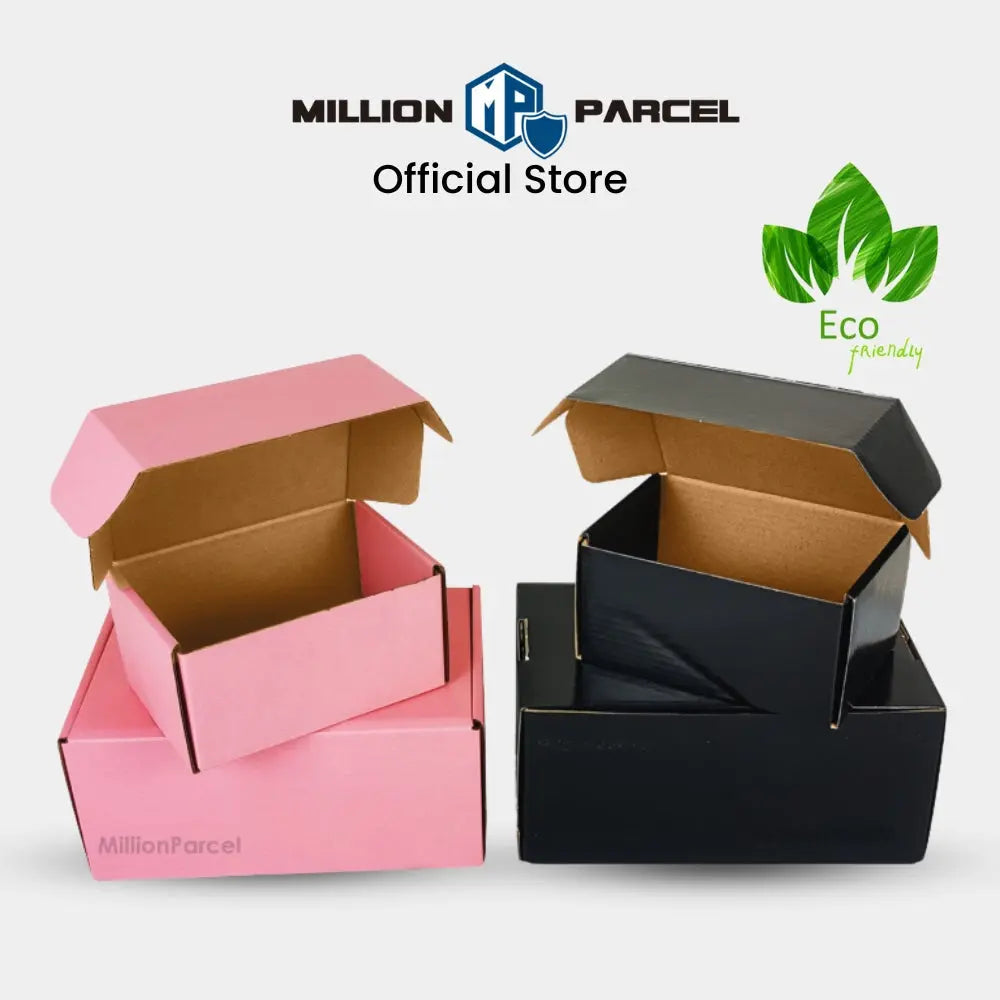 Color Pizza Box | Pink Petal & Midnight Black - MillionParcel