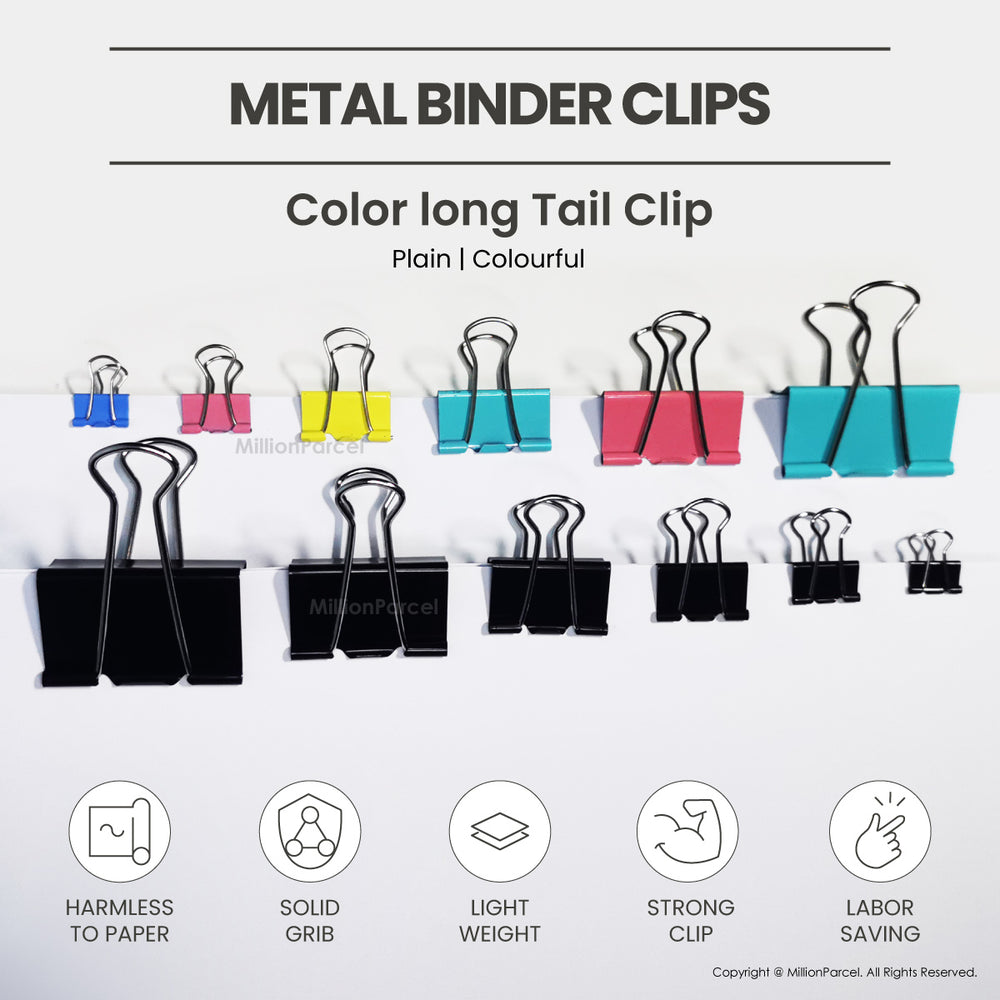 Metal Binder Clips | Color long Tail Clip - MillionParcel