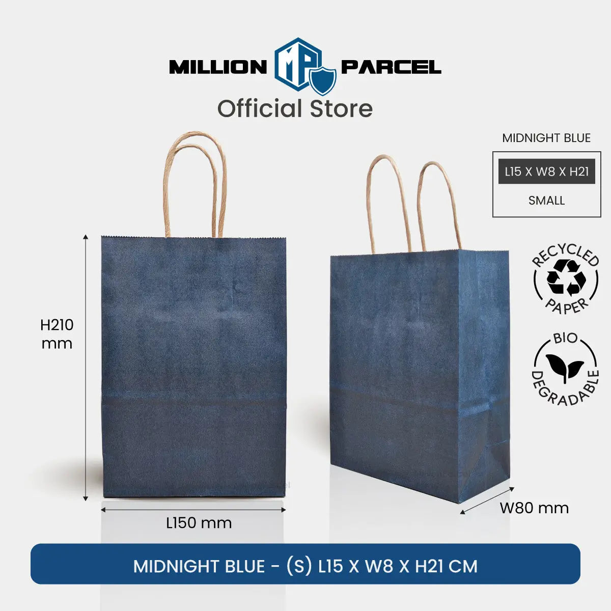 Kraft Paper Bag with Twisted Handle | Colour Paper Bag - MillionParcel