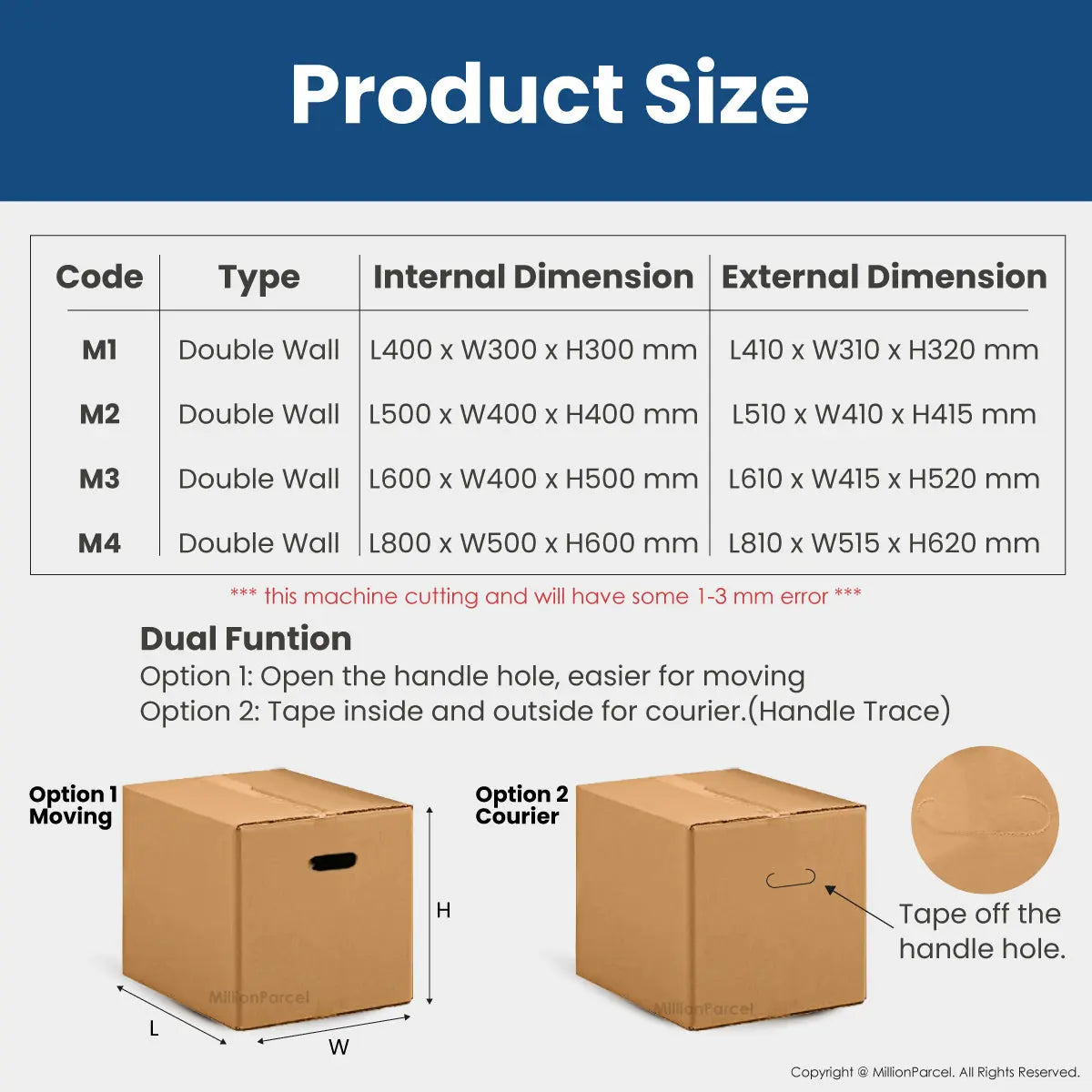 Carton Box - M series | Prefect for Moving House & Storage - MillionParcel