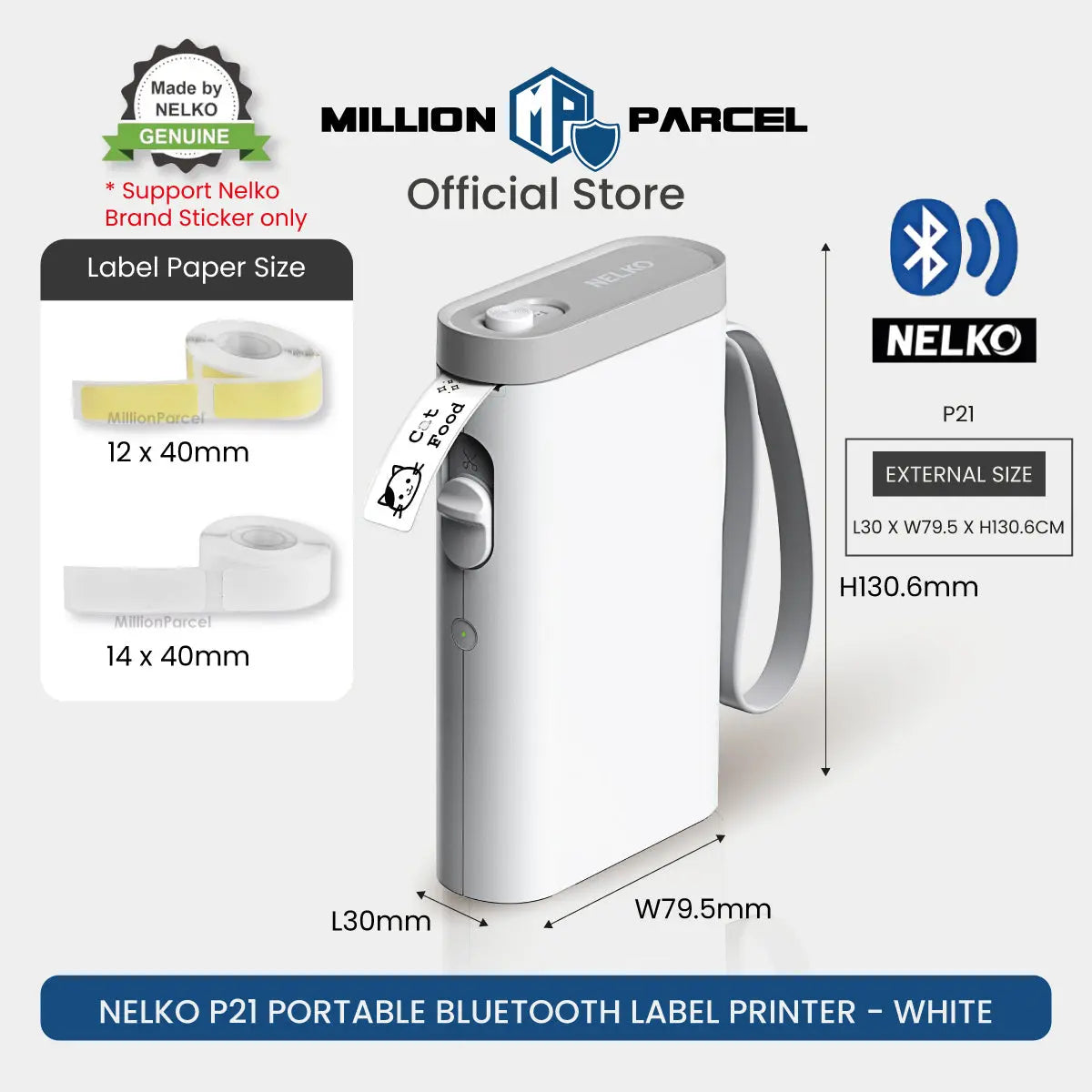 NELKO P21 Thermal Printer | POLONO P31S Name Label Printer - MillionParcel