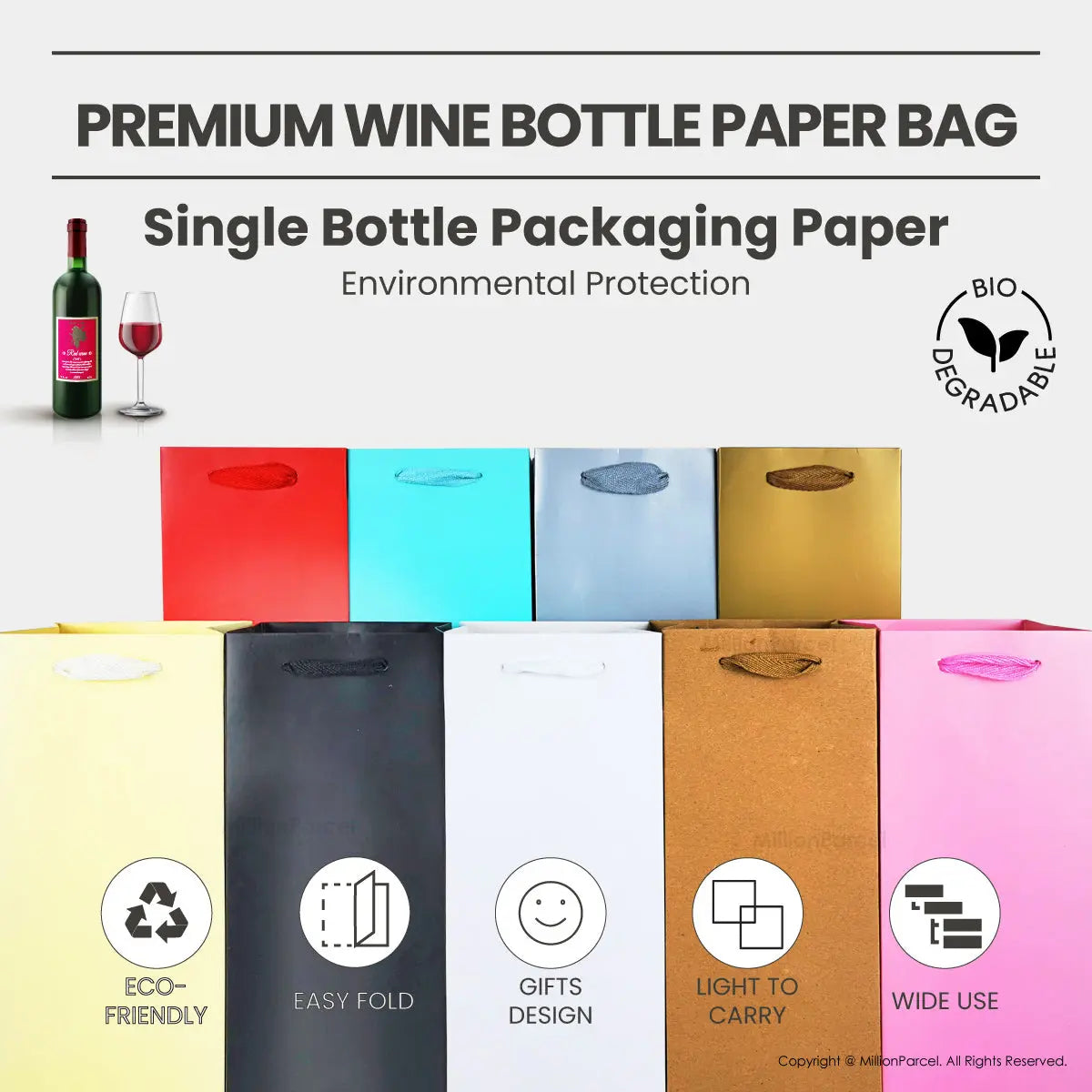 Premium Wine Paper Bag | Wine Gift Bag - MillionParcel