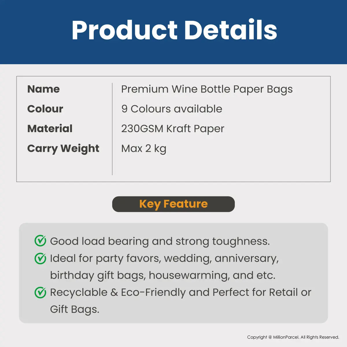 Premium Wine Paper Bag | Wine Gift Bag - MillionParcel